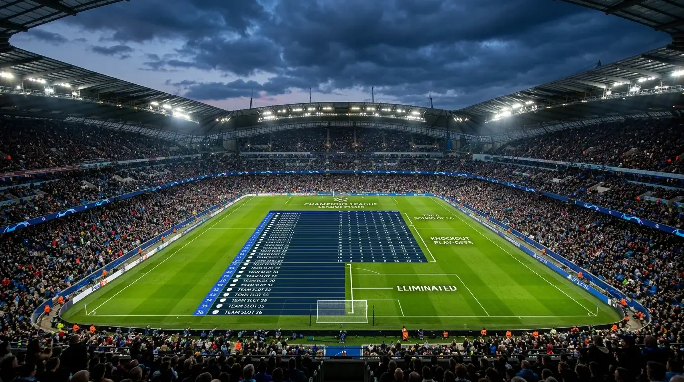 Diagrama del nuevo formato de la Champions League 2025-26 con 36 equipos y fase de liga única